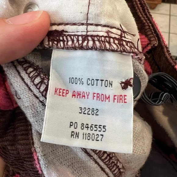 Mini Boden Girls Brown Pink Polka Dot Corduroy Pants Size 9 Heart Pockets - Picture 9 of 10